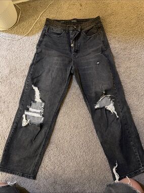 Target Black Distressed Ankle Jeans